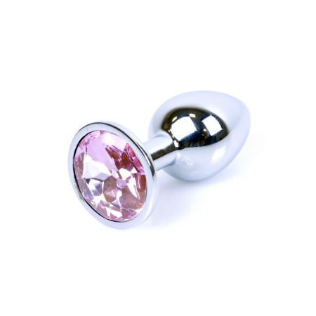Korek analny MyLove Toys Jewellery Silver PLUG Rose ze stali nierdzewnej z różowym kamieniem, 7 cm, średnica maksymalna 2,7 cm - 6