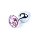 Korek analny MyLove Toys Jewellery Silver PLUG Rose ze stali nierdzewnej z różowym kamieniem, 7 cm, średnica maksymalna 2,7 cm - 6