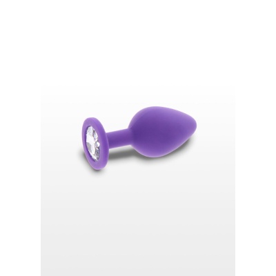 Korek analny Diamond Booty Jewel Medium Purple z kryształem w podstawie – 8 cm - 1