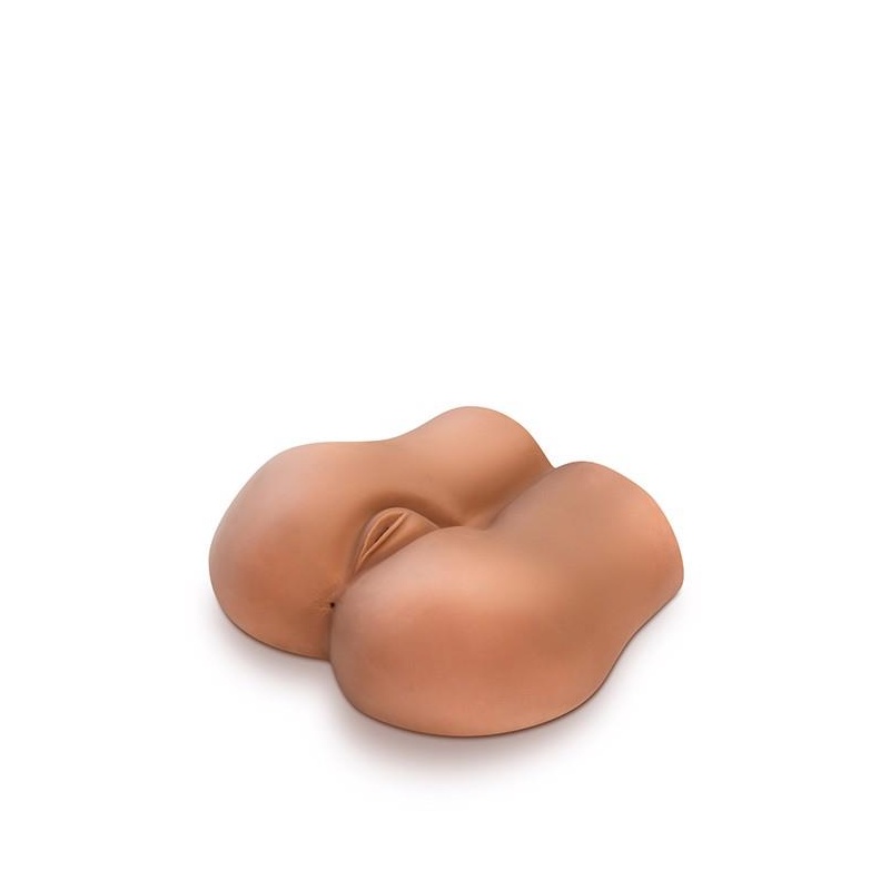 Lalka masturbacyjna Blush X5 Men Pound Me Deep Mocha - dwa żebrowane kanały, wyjmowany wibrator, 34,8 × 29,7 cm - 4