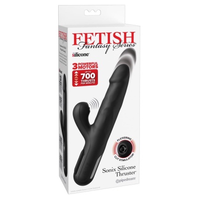 Wibrator rabbit Sonix Silicone Thruster – ruch posuwisty do 700/min, stymulator łechtaczki, długość 22 cm - 1