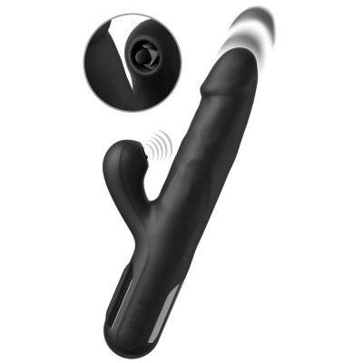 Wibrator rabbit Sonix Silicone Thruster – ruch posuwisty do 700/min, stymulator łechtaczki, długość 22 cm - 1 2