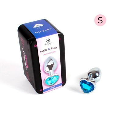 BLUE HEART METAL BUTT PLUG S - 1