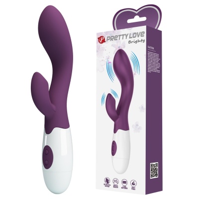 Wibrator podwójny Brighty – 30 funkcji wibracji, 20 cm długości - 1