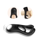 Wibracyjny pierścień na penisa Veyron Black, 3 silniki, 9 trybów, pilot zdalnego sterowania - 4