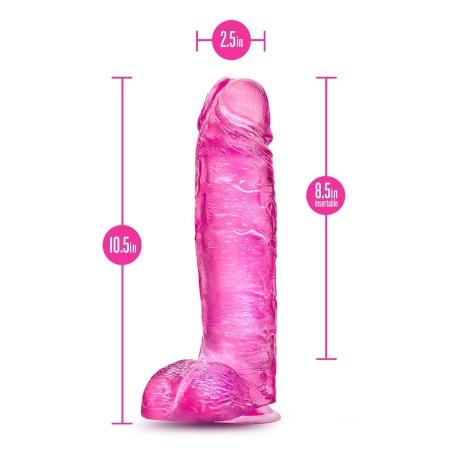 Dildo Realistyczne B Yours Plus Big N' Bulky z Przyssawką i Jądrami, 26,7 cm - 5