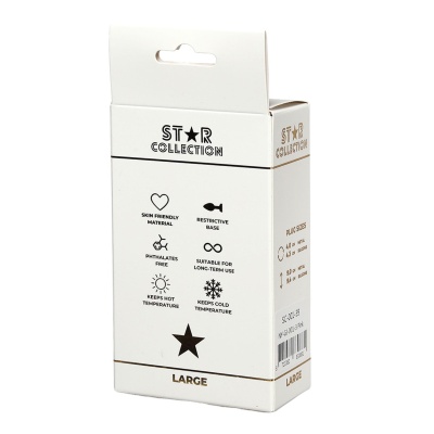 Star Collection - Pink Silicone Anal Plug L- Purple Stone - 1 2