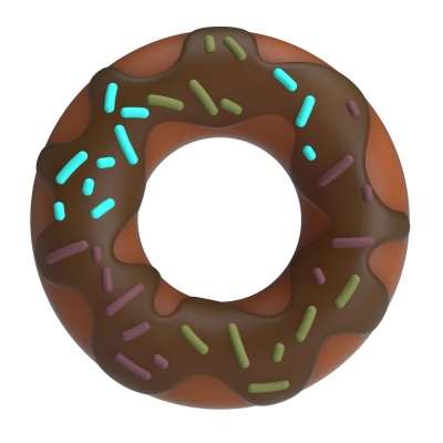 Silikonowy pierścień erekcyjny Choco Super Donut w kształcie pączka, 9 cm średnicy - 1 2