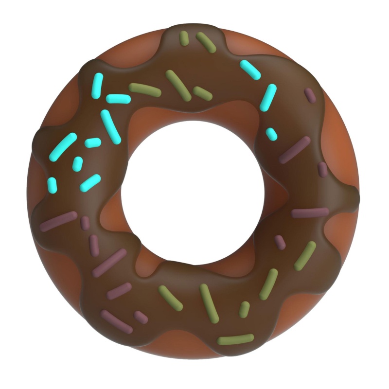 Silikonowy pierścień erekcyjny Choco Super Donut w kształcie pączka, 9 cm średnicy - 2