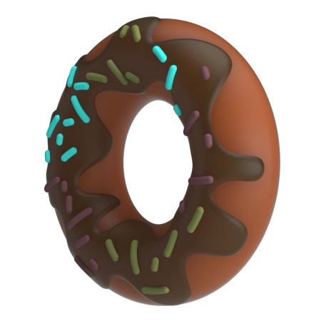 Silikonowy pierścień erekcyjny Choco Super Donut w kształcie pączka, 9 cm średnicy - 3