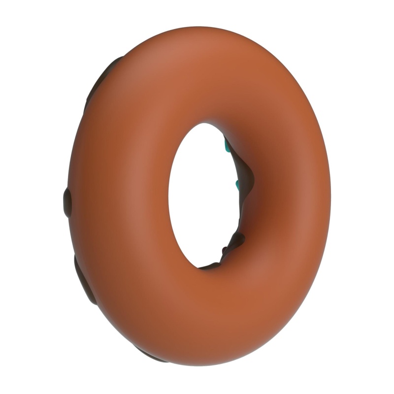 Silikonowy pierścień erekcyjny Choco Super Donut w kształcie pączka, 9 cm średnicy - 5