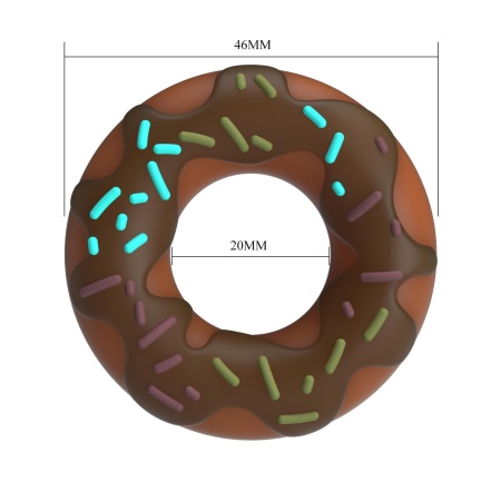 Silikonowy pierścień erekcyjny Choco Super Donut w kształcie pączka, 9 cm średnicy - 6