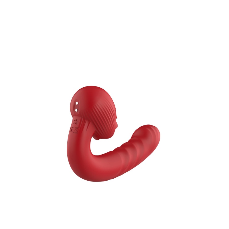 Rose Thrusting Vibrator - podwójna stymulacja, ruch posuwisty i języczek - 5
