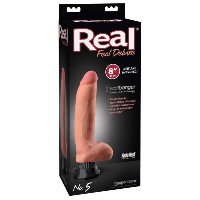Wibrator Real Feel Deluxe No.5 Light – realistyczna powłoka Fanta Flesh Skin z przyssawką, 20 cm - 1