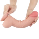 Dildo Sliding Skin Dual Layer 24 cm Różowy - 5