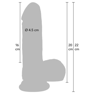 Realistic Dildo z płynnego silikonu, 20 cm, z przyssawką - 1 2