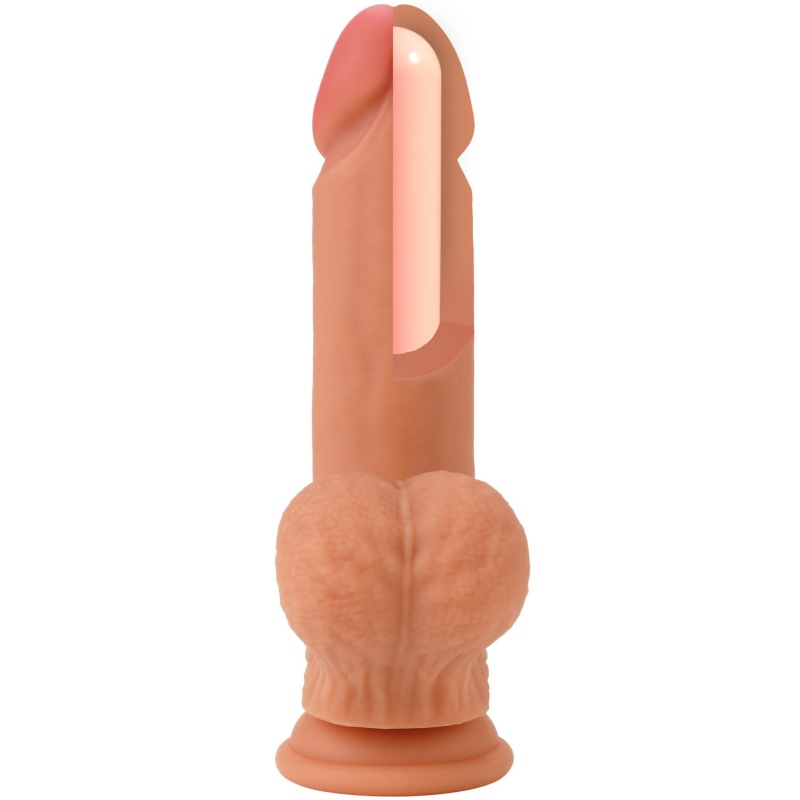 Realistic Dildo z płynnego silikonu, 20 cm, z przyssawką - 5