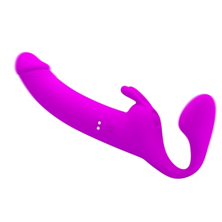 Dildo strap-on bez uprzęży Zanini z wibracjami i pulsowaniem, 20 cm - 3