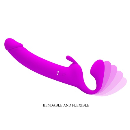 Dildo strap-on bez uprzęży Zanini z wibracjami i pulsowaniem, 20 cm - 4