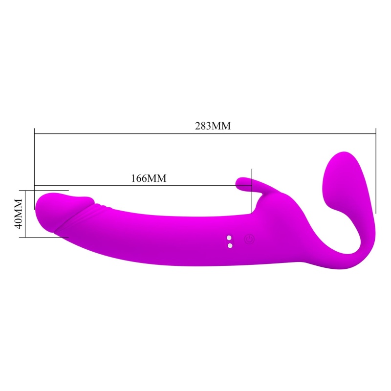 Dildo strap-on bez uprzęży Zanini z wibracjami i pulsowaniem, 20 cm - 8