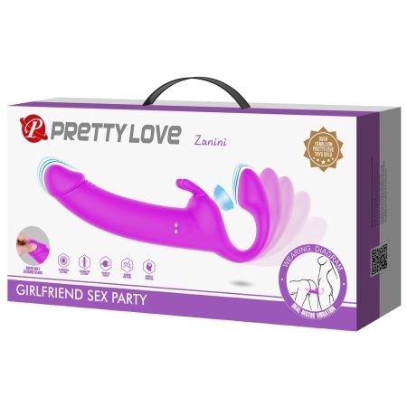Dildo strap-on bez uprzęży Zanini z wibracjami i pulsowaniem, 20 cm - 11