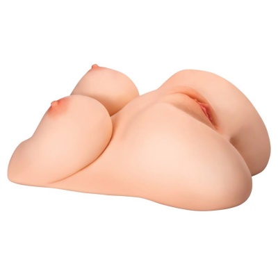 Masturbator Torso EZ Bang Light - podwójne kanały stymulacyjne 14 cm, masa 6,1 kg, długość 35,6 cm - 1 2