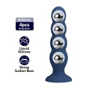 Analplug Metal & Liquid Silicone z 4 kulkami ze stali nierdzewnej - długość 16,5 cm - 2