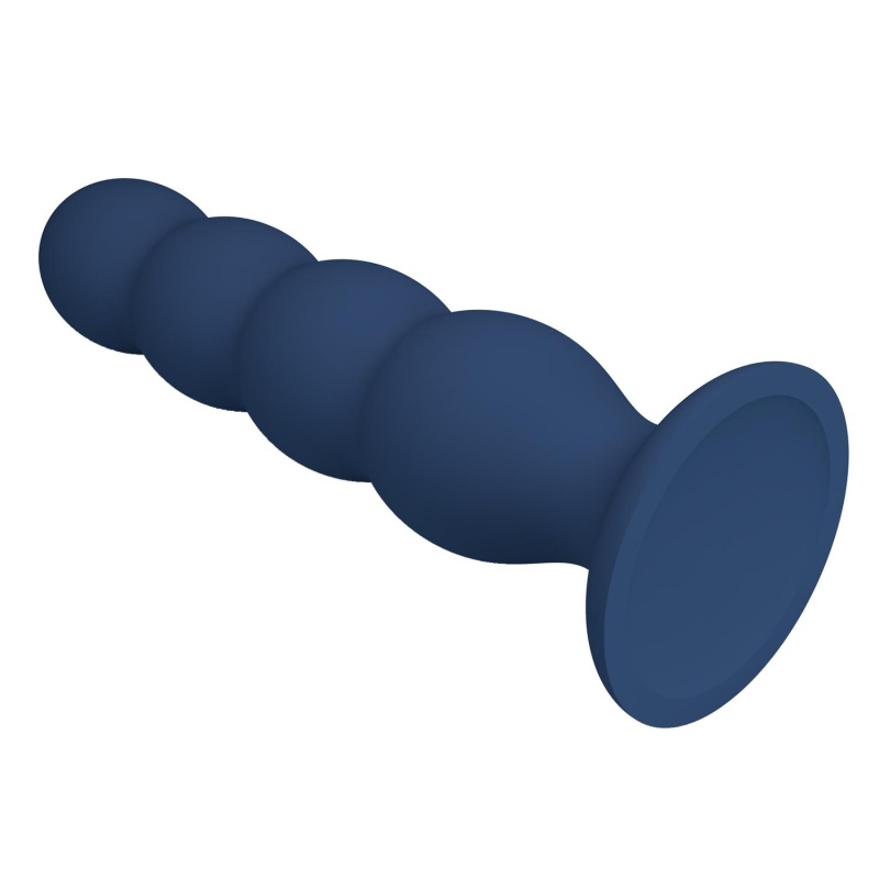 Analplug Metal & Liquid Silicone z 4 kulkami ze stali nierdzewnej - długość 16,5 cm - 4