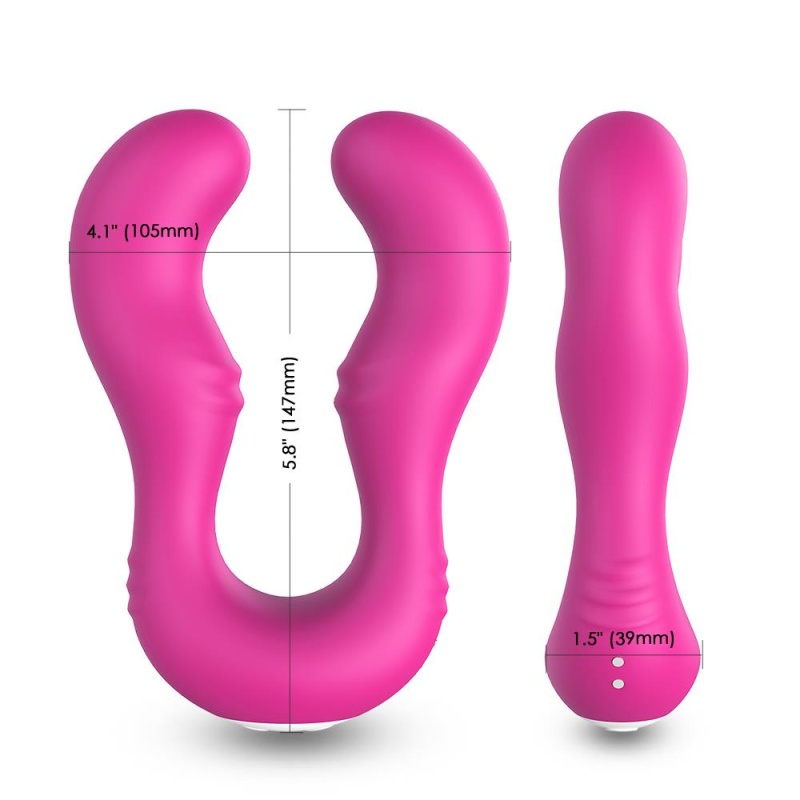 Wibrator dla par Seraph pink - ergonomiczny, dwuczęściowy, wodoodporny, silikon + ABS, 14,7 × 10,5 × 3,9 cm - 4