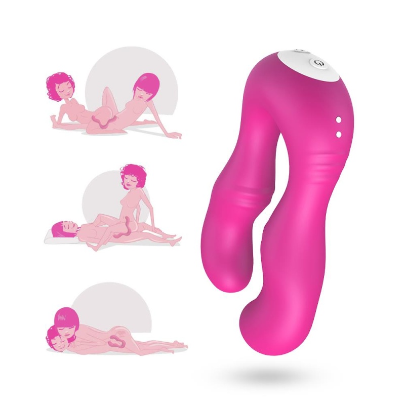 Wibrator dla par Seraph pink - ergonomiczny, dwuczęściowy, wodoodporny, silikon + ABS, 14,7 × 10,5 × 3,9 cm - 6