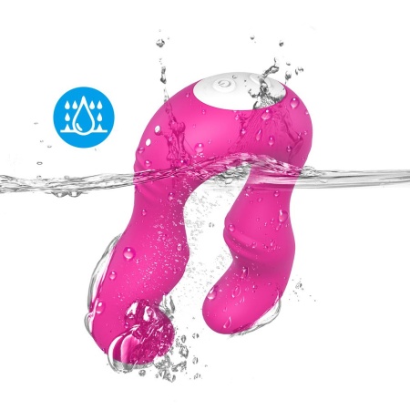 Wibrator dla par Seraph pink - ergonomiczny, dwuczęściowy, wodoodporny, silikon + ABS, 14,7 × 10,5 × 3,9 cm - 7