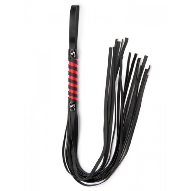 Black Red Long Stripe Flogger - 1