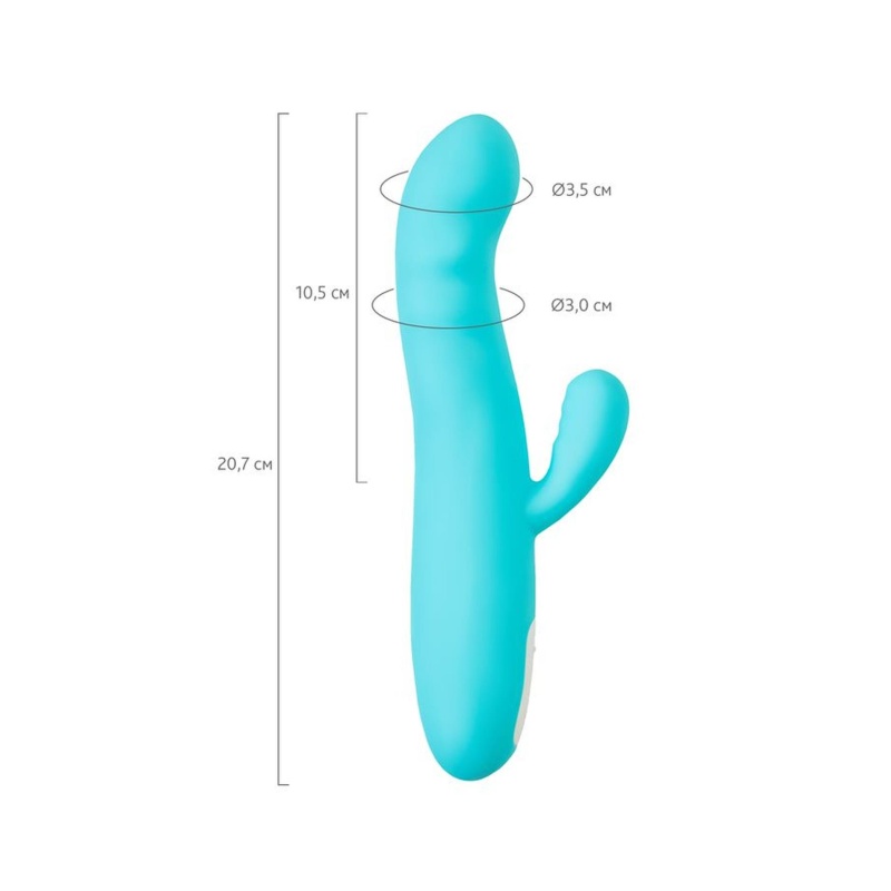 Wibrator króliczek obrotowy MERRY-SWI z rotacją 360° i stymulatorem łechtaczki, silikon medyczny, 20,7 cm - 8