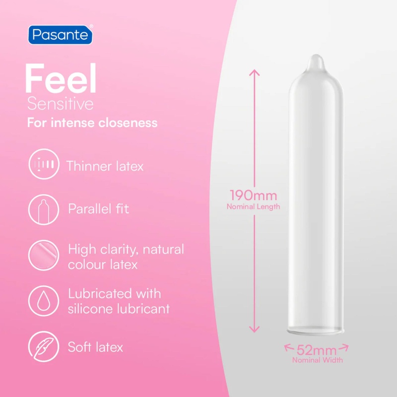 Prezerwatywy Pasante Sensitive Feel 19 cm x 5.2 cm Naturalne - 3