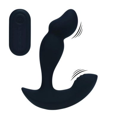Dual Motor Remote Control Dual Motor Vibrating Liquid Silicone Prostate Stimulator - Black - 1