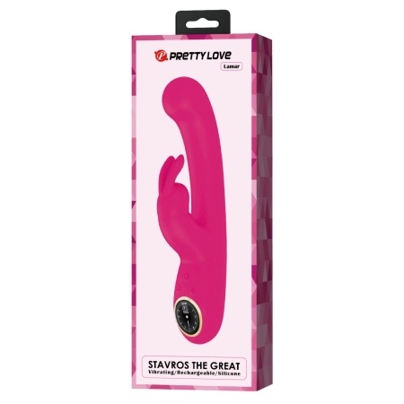 Wibrator króliczek Lamar Dark Pink, 22 cm, z zakrzywioną końcówką, 10 funkcjami wibracji i 9 poziomami intensywności - 12