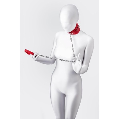 Anonymo collar, PU leather, red - 1 2