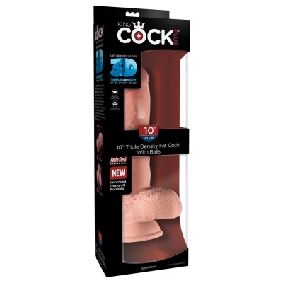 Dildo KCP 10 TD z jądrami – potrójna gęstość, przyssawka, 28 cm, średnica 5 cm - 1