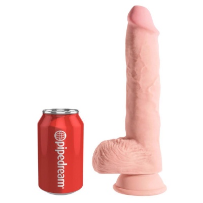 Dildo KCP 10 TD z jądrami – potrójna gęstość, przyssawka, 28 cm, średnica 5 cm - 1 2