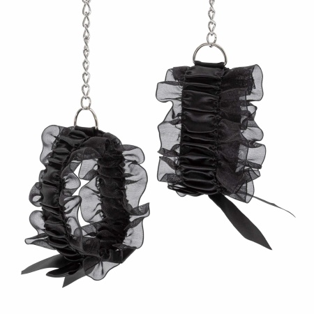 Koronkowy zestaw bondage Lace Me Up – czarny, 3-elementowy - 5