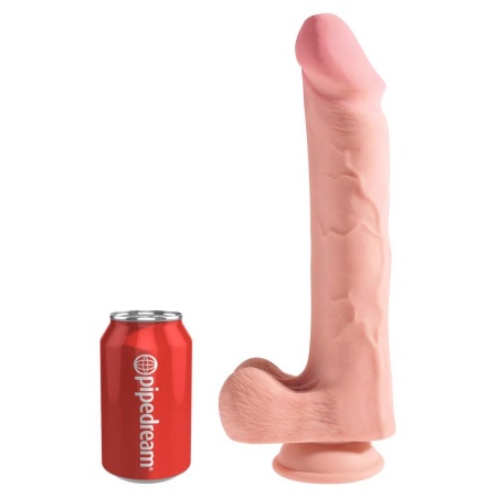 Dildo realistyczne KCP 12 TD Cock with Balls z twardym rdzeniem i miękką powłoką TPE, długość całkowita 33 cm - 2