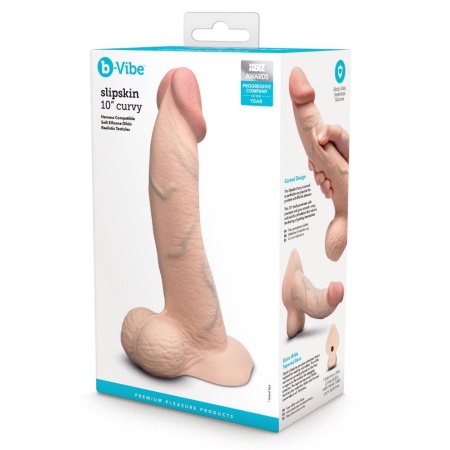 Slipskin Curvy 25 cm - Silikonowy Masażer z Zakrzywionym Kształtem i Przyssawką - 1