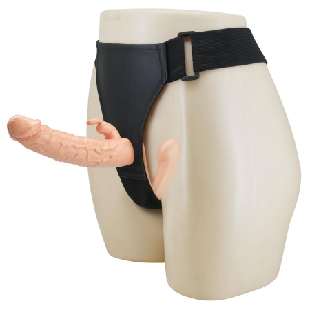 Regulowana uprząż strap-on Charlotte 24,8 cm - podwójne dildo TPE - 3