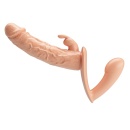 Regulowana uprząż strap-on Charlotte 24,8 cm - podwójne dildo TPE - 5