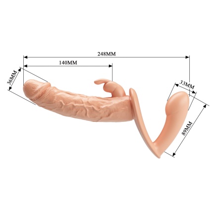 Regulowana uprząż strap-on Charlotte 24,8 cm - podwójne dildo TPE - 11