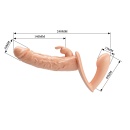 Regulowana uprząż strap-on Charlotte 24,8 cm - podwójne dildo TPE - 11