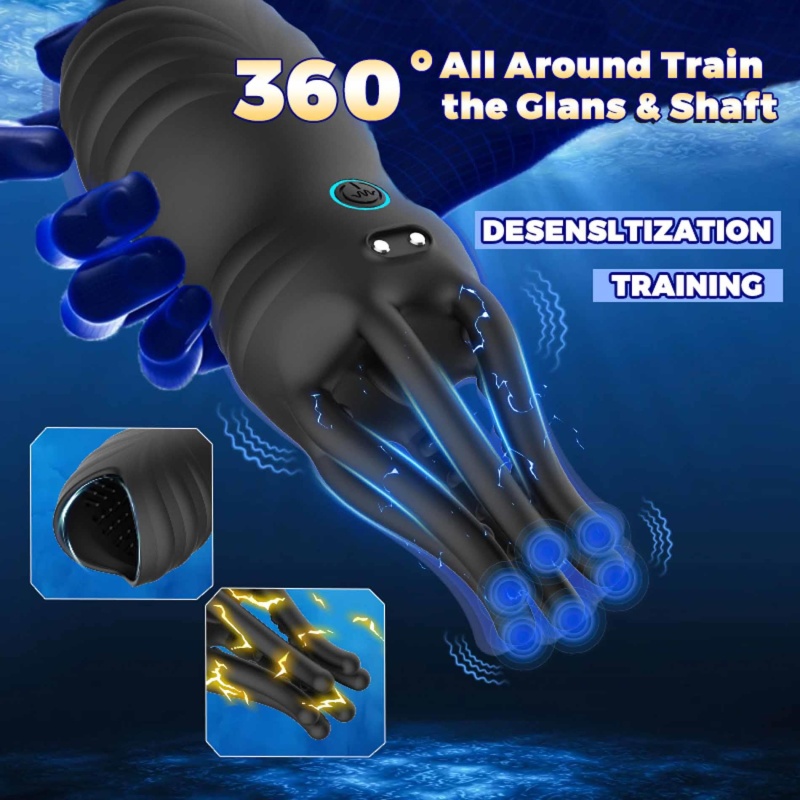 Octopus Masturbator - masażer 360° z 10 trybami wibracji, silikon klasy medycznej, wymiary nieokreślone przez producenta - 16