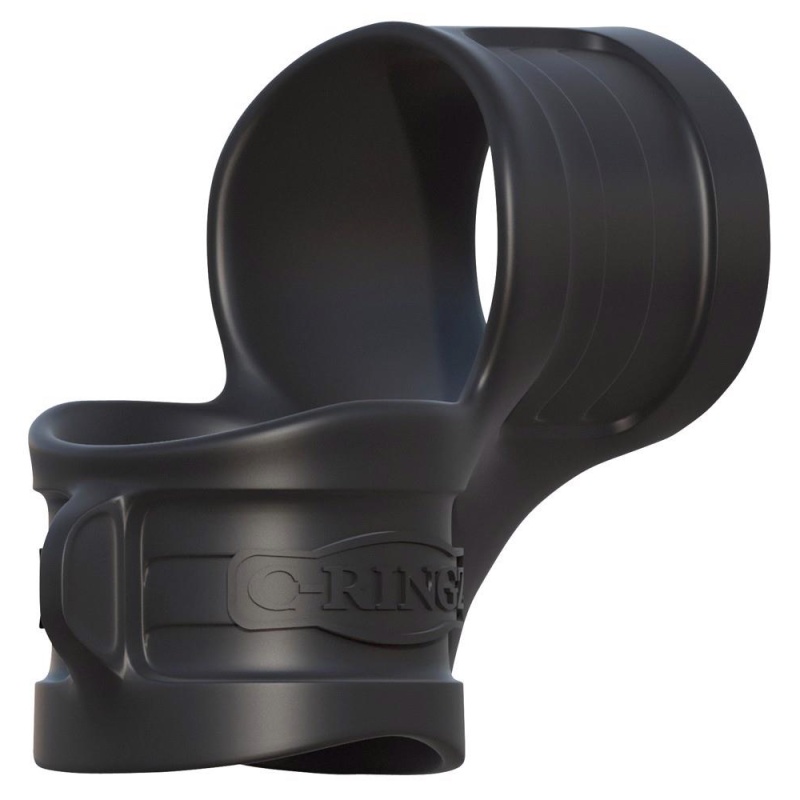Pierścień na penisa z rozciągaczem jąder (Big Cock Ring & Ball Stretcher) – silikon, długość 7,5 cm, średnica pierścieni 3,4/3 c - 4