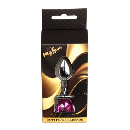 Korek analny Jewellery Silver Heart - stal nierdzewna, różowy kryształ serca, długość 7 cm, średnica 2,7 cm - 10