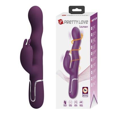 Wibrator króliczek Laursen Dark Purple - falujący ruch, 7 trybów wibracji, silikon medyczny - 1